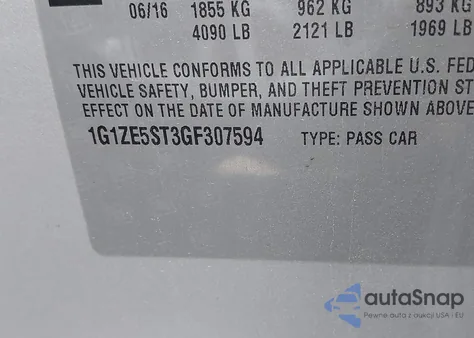 2016 Chevrolet Malibu Lt из США, поврежденный, VIN 1G1ZE5ST3GF307594